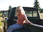 Emily on Horse Logging Truck